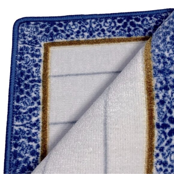 Modern Farmhouse Welcome Home Accent Matt Rug 20 x 32 Inch Blue White - Picture 3 of 14